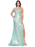 Bliss 3D Flower Applique Rhinestone Bead Sequin Accent Slit Gown for Women, Sizes XS-3XL - SophiasStyle.com